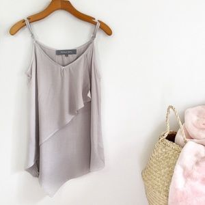 Michael Stars | Ruffle Drape Asymmetrical Blouse